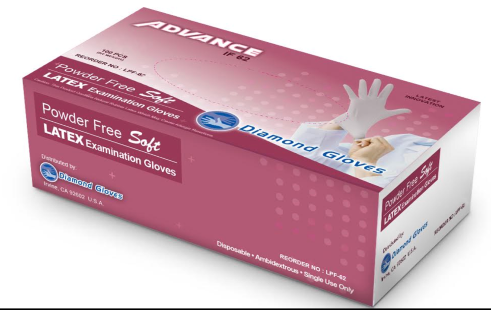 LATEX Gloves ADVANCE  EXAMAnation  Powder FREE
