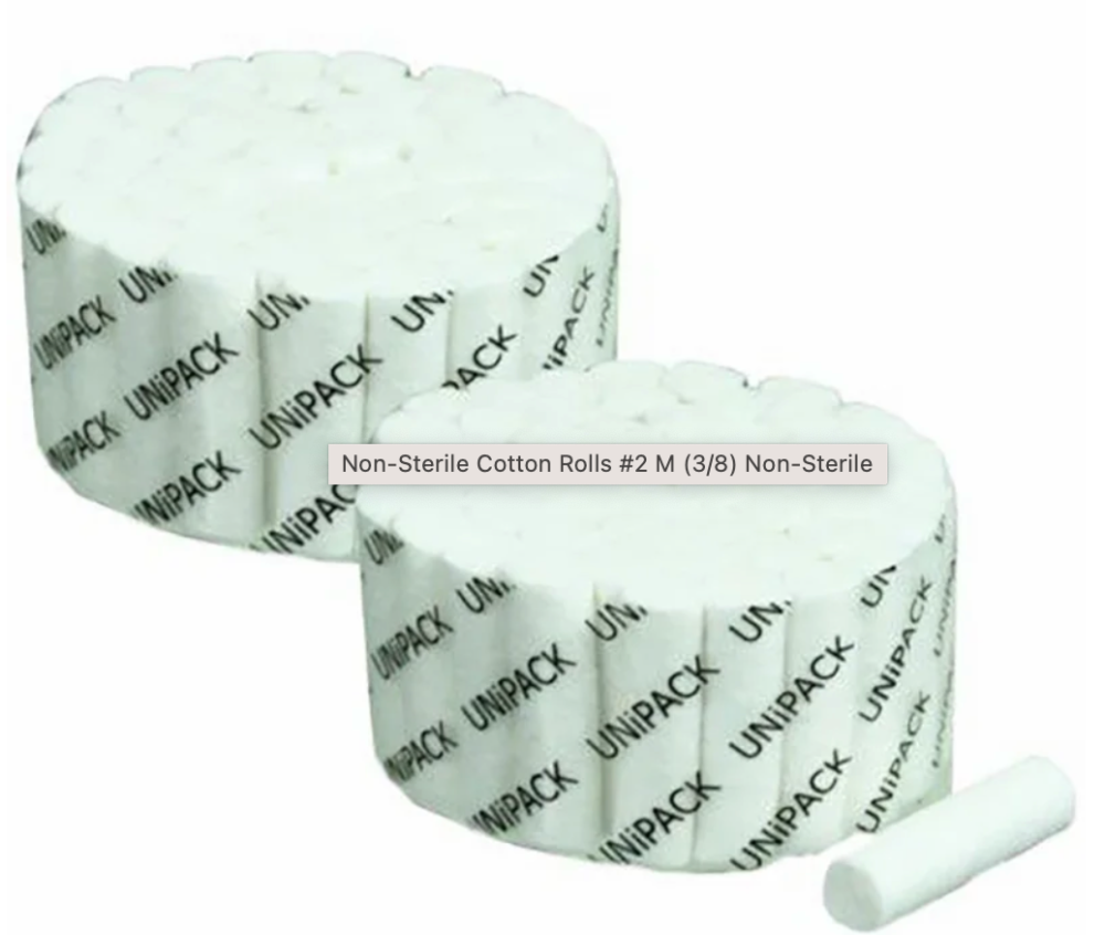 Non-Sterile Cotton Rolls #2 M (3/8) Non-Sterile